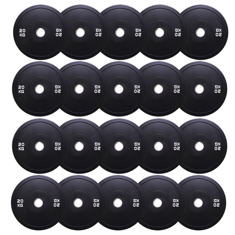 400kg Bumper Plates Black Rubber Weight Plates Package 400kg Bumper Plates Black Rubber Weight Plates Package
