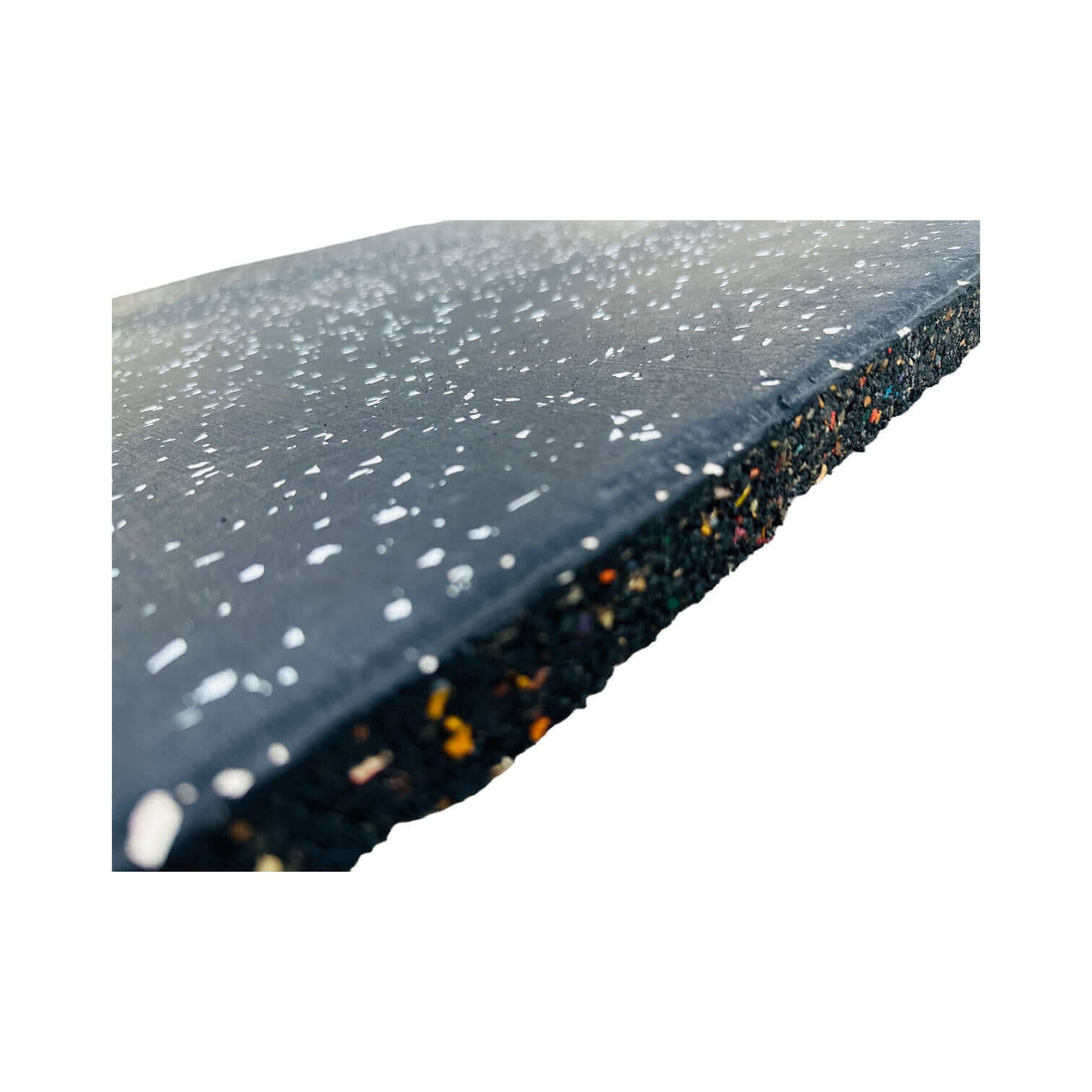 Pack of 18 - 30mm Rubber Gym Flooring Dual Density EPDM Rubber Dense Tile Mat 1m x 1m BLACK with WHITE | INSOURCE Pack of 18 - 30mm Rubber Gym Flooring Dual Density EPDM Rubber Dense Tile Mat 1m x 1m BLACK with WHITE | INSOURCE