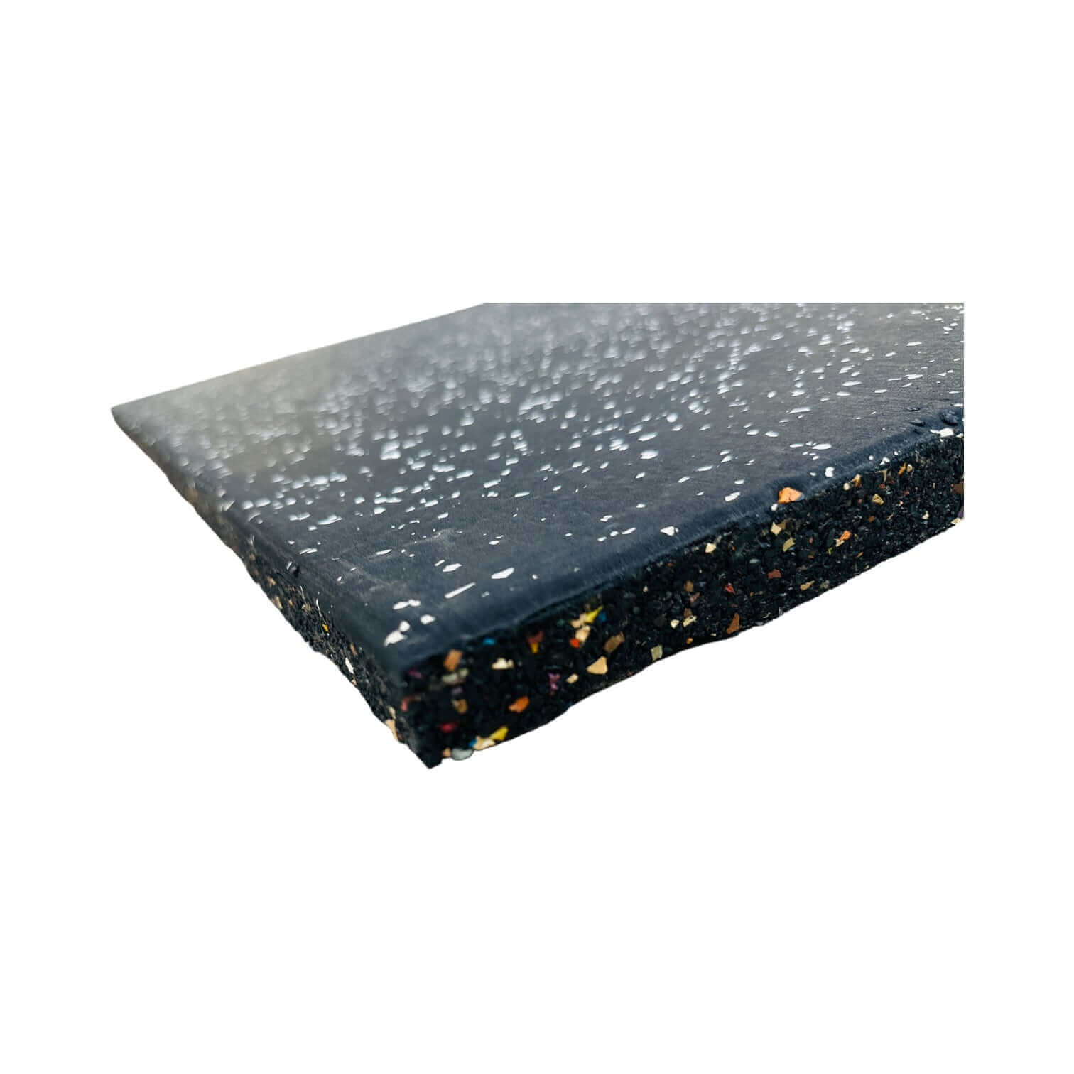 Pack of 9 - 30mm Rubber Gym Flooring Dual Density EPDM Rubber Dense Tile Mat 1m x 1m BLACK with WHITE | INSOURCE Pack of 9 - 30mm Rubber Gym Flooring Dual Density EPDM Rubber Dense Tile Mat 1m x 1m BLACK with WHITE | INSOURCE