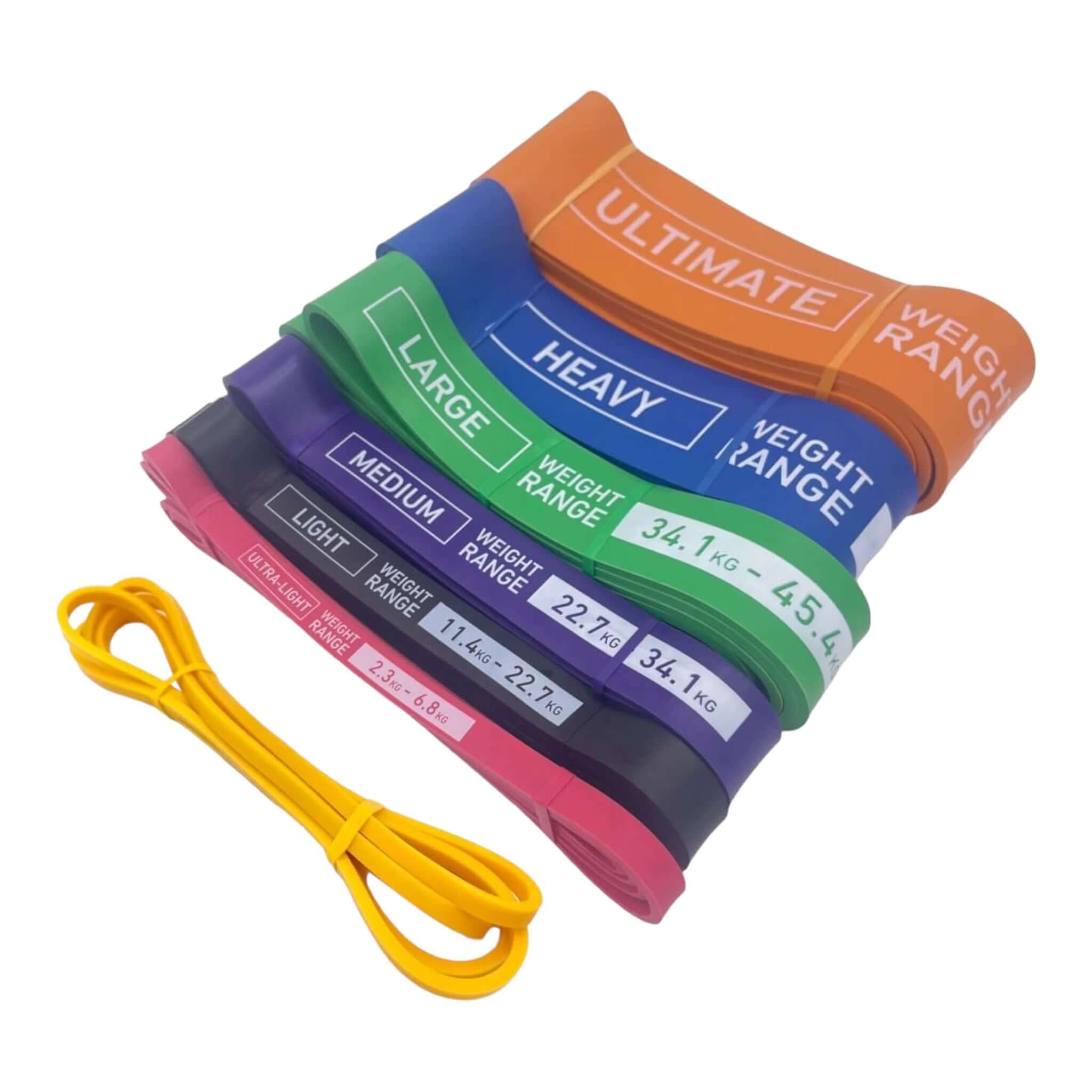 Full 7 Pack of Heavy Duty Latex Resistance Power Pull up Bands 2080 x 4.5mm | INSOURCE