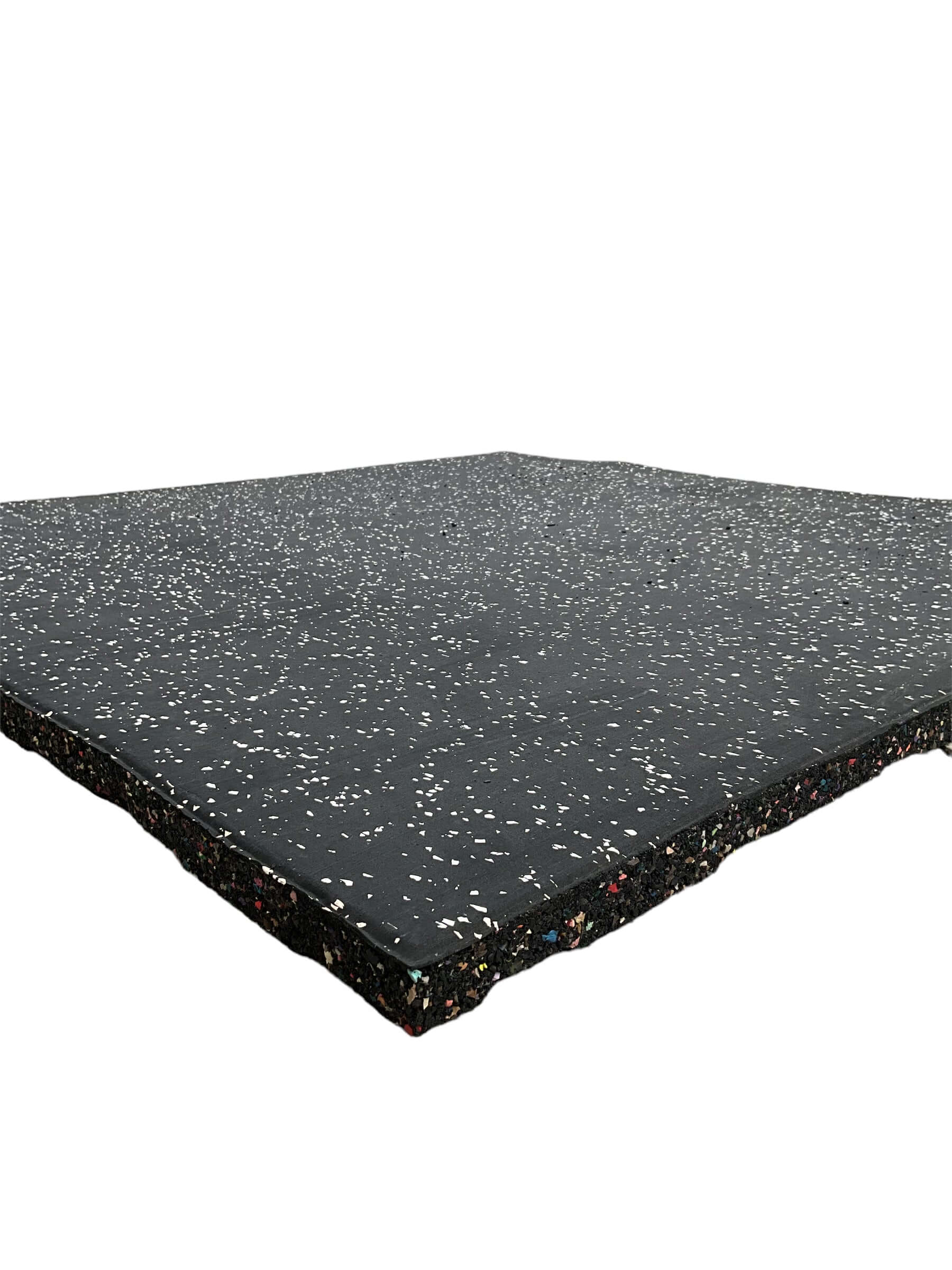 Pack of 9 - 30mm Rubber Gym Flooring Dual Density EPDM Rubber Dense Tile Mat 1m x 1m BLACK with WHITE | INSOURCE Pack of 9 - 30mm Rubber Gym Flooring Dual Density EPDM Rubber Dense Tile Mat 1m x 1m BLACK with WHITE | INSOURCE