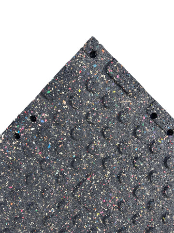 Pack of 3 - 30mm Rubber Gym Flooring Dual Density EPDM Rubber Dense Tile Mat 1m x 1m BLACK with WHITE | INSOURCE Pack of 3 - 30mm Rubber Gym Flooring Dual Density EPDM Rubber Dense Tile Mat 1m x 1m BLACK with WHITE | INSOURCE