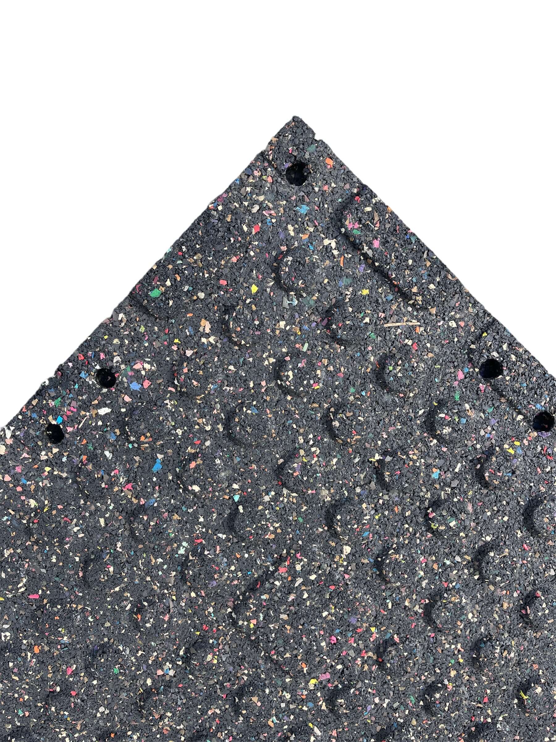 Pack of 9 - 30mm Rubber Gym Flooring Dual Density EPDM Rubber Dense Tile Mat 1m x 1m BLACK with WHITE | INSOURCE Pack of 9 - 30mm Rubber Gym Flooring Dual Density EPDM Rubber Dense Tile Mat 1m x 1m BLACK with WHITE | INSOURCE