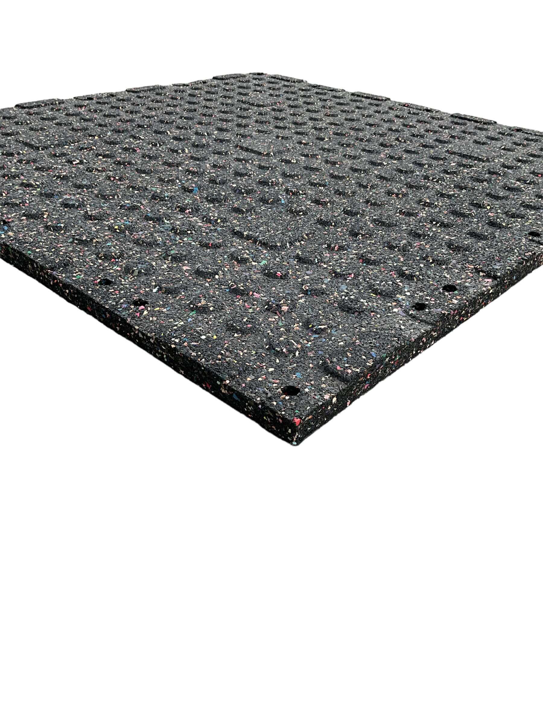 Pack of 3 - 30mm Rubber Gym Flooring Dual Density EPDM Rubber Dense Tile Mat 1m x 1m BLACK with WHITE | INSOURCE Pack of 3 - 30mm Rubber Gym Flooring Dual Density EPDM Rubber Dense Tile Mat 1m x 1m BLACK with WHITE | INSOURCE