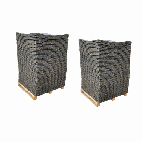 Pack of 100 - 30mm Rubber Gym Flooring Dual Density EPDM Rubber Dense Tile Mat 1m x 1m BLACK