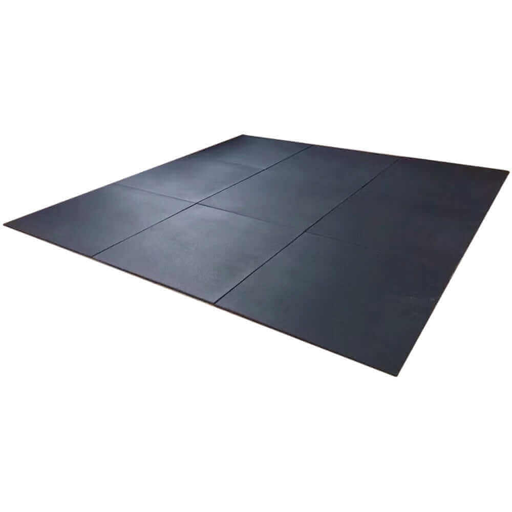 1 x Rubber Gym Mat Black 1000x1000x15mm Indoor Outdoor Exercise Fitness Sport Tiles Mats Durable | INSOURCE
