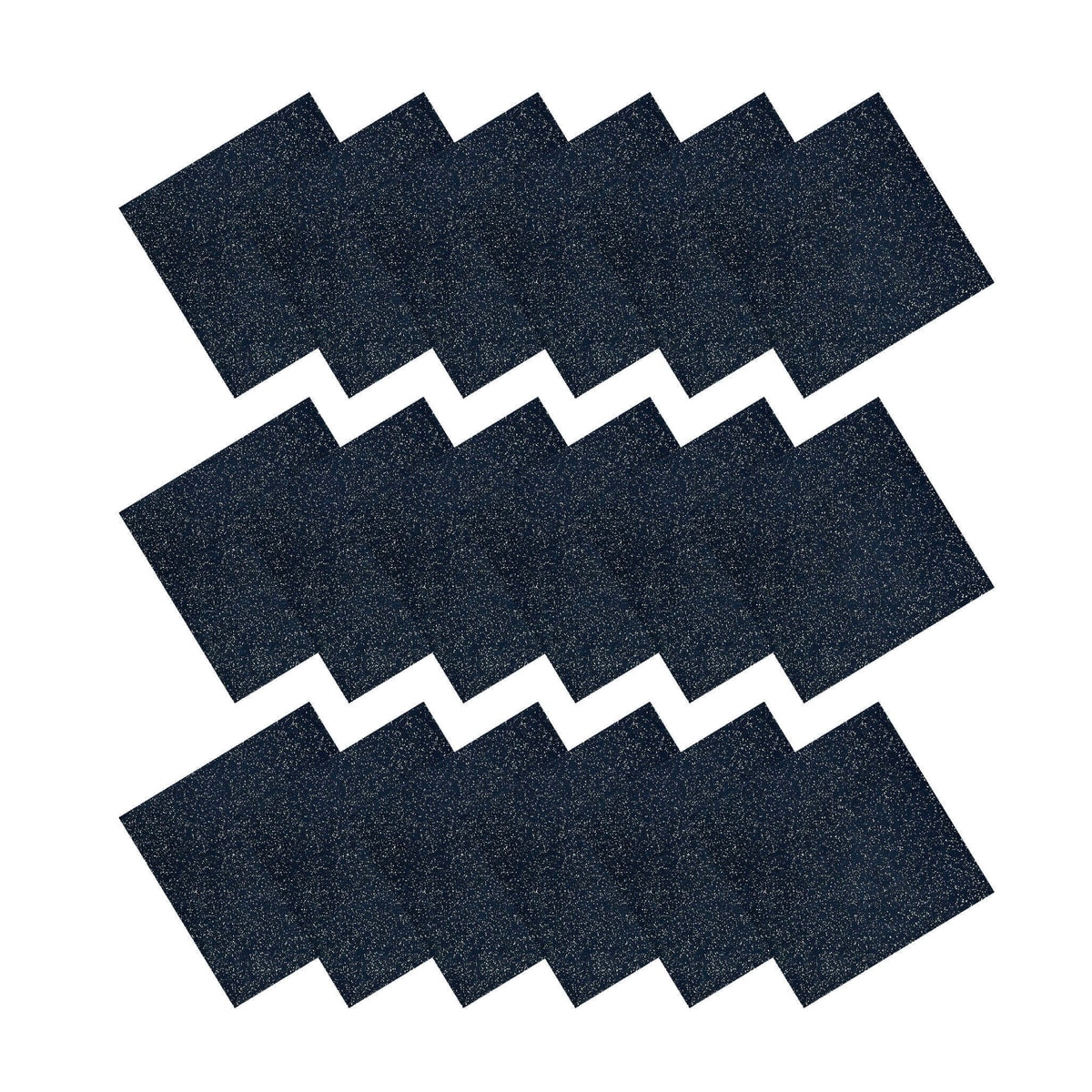 Pack of 18 - 30mm Rubber Gym Flooring Dual Density EPDM Rubber Dense Tile Mat 1m x 1m BLACK with WHITE | INSOURCE