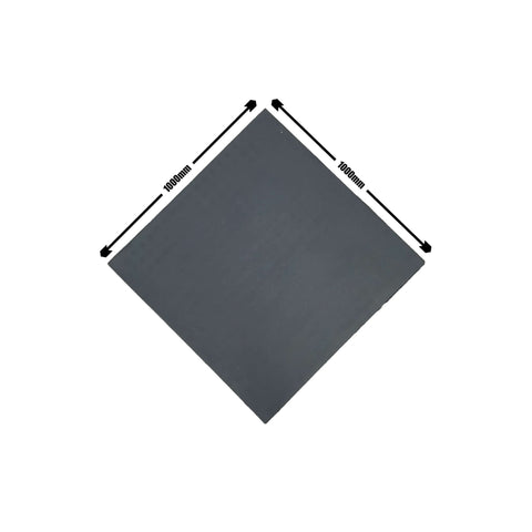 20mm Rubber Gym Flooring Dual Density EPDM Rubber Dense Tile Mat 1m x 1m BLACK