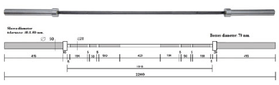 2.2m 7ft CrossFit 20kg Bar 1500lb Premium Olympic Weightlifting Elite Men's Barbell | INSOURCE