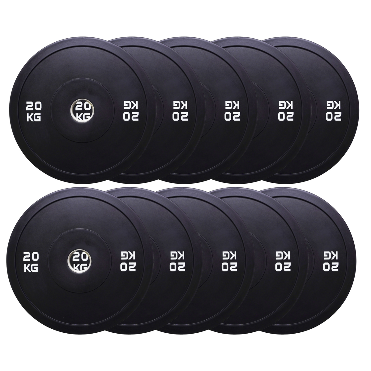 200kg Bumper Plates Black Rubber Weight Plates Package