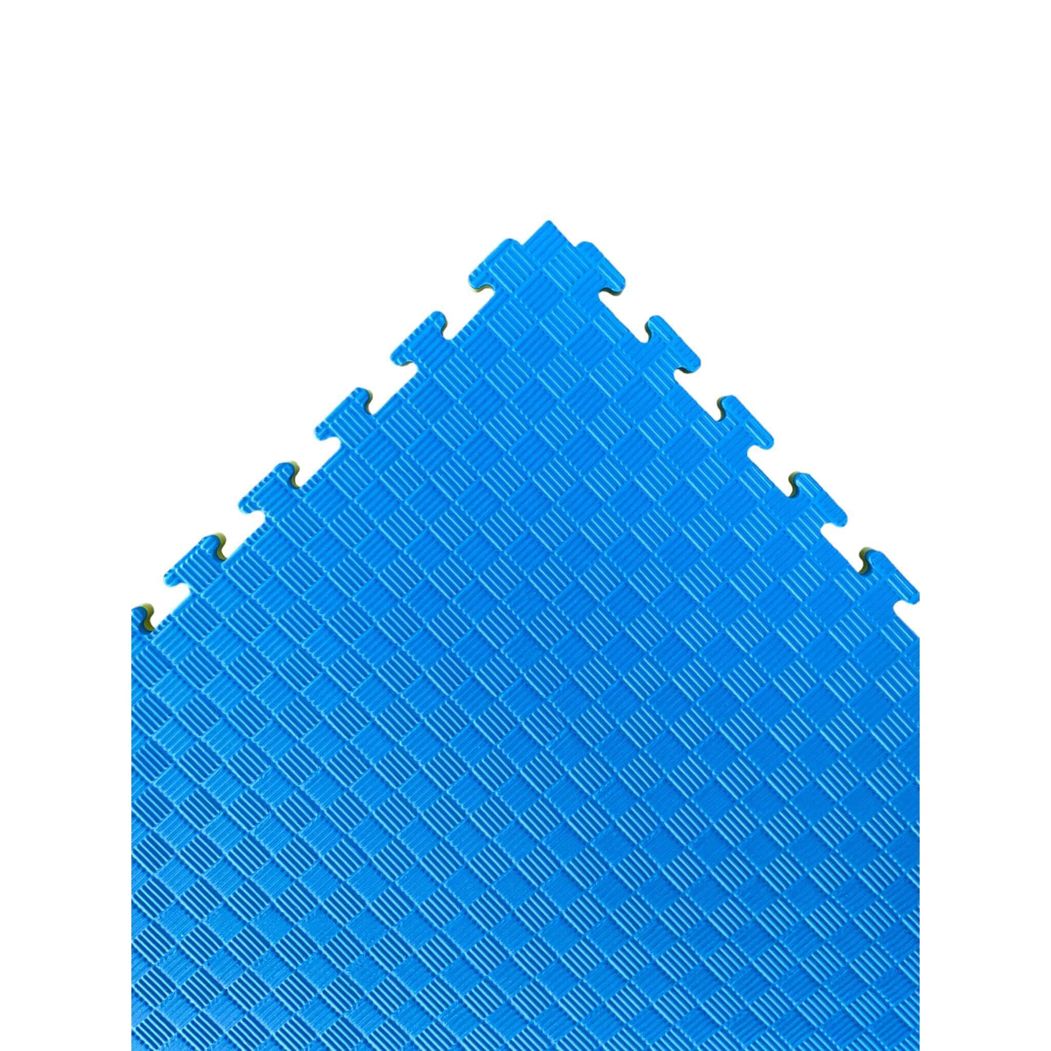 Pack of 10 - 20mm EVA Foam Jigsaw Interlocking Floor Tile Mat 1m x 1m BLUE / YELLOW | INSOURCE