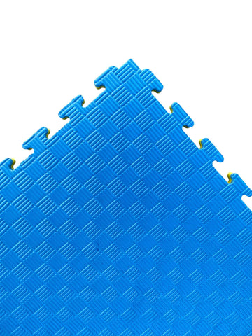 20mm EVA Foam Jigsaw Interlocking Floor Tile Mat 1m x 1m BLUE / YELLOW