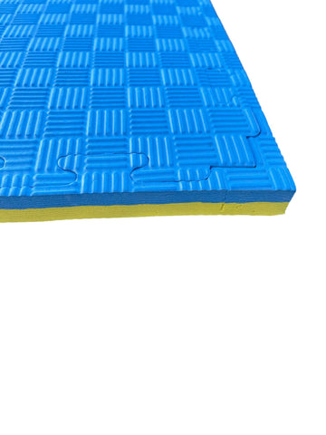20mm EVA Foam Jigsaw Interlocking Floor Tile Mat 1m x 1m BLUE / YELLOW | INSOURCE