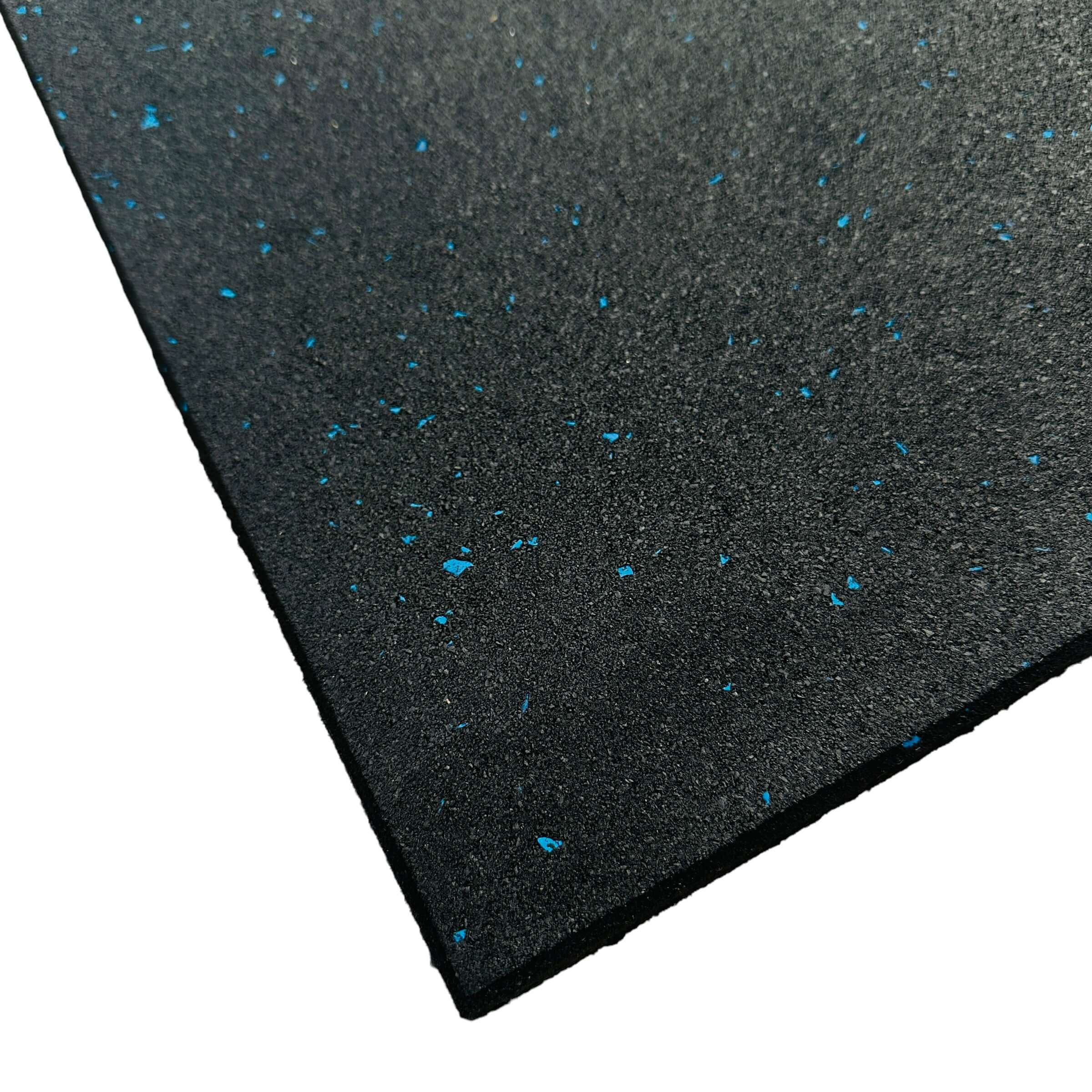 1 x 15mm Rubber Gym Flooring BLACK / BLUE Fleck Dense Tile Mat 1m x 1m | INSOURCE