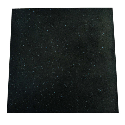 4 Pack 15mm Rubber Gym Flooring BLACK / BLUE Fleck Dense Tile Mat 1m x 1m | INSOURCE