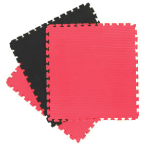 (Pre-order) 5 x 40mm EVA Foam Jigsaw Interlocking Floor Tile Mat 1m x 1m BLACK / RED