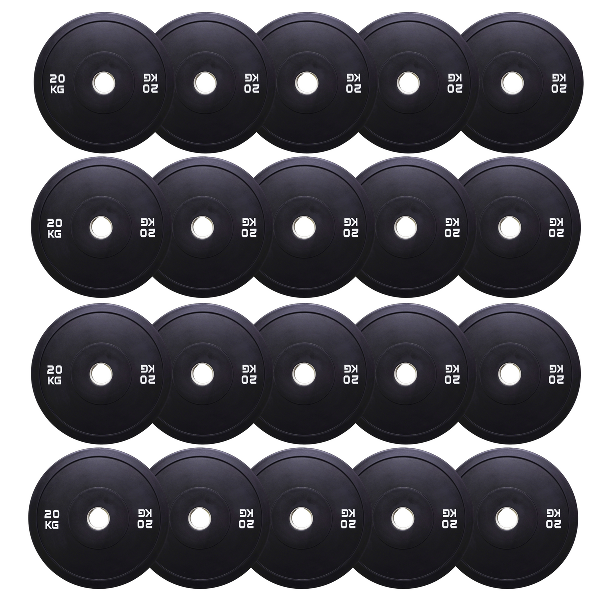 400kg Bumper Plates Black Rubber Weight Plates Package