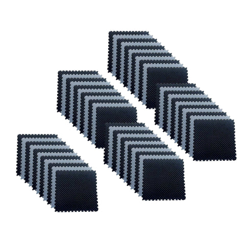 Pack of 50 - 20mm EVA Foam Jigsaw Interlocking Floor Tile Mat 1m x 1m BLACK / GREY
