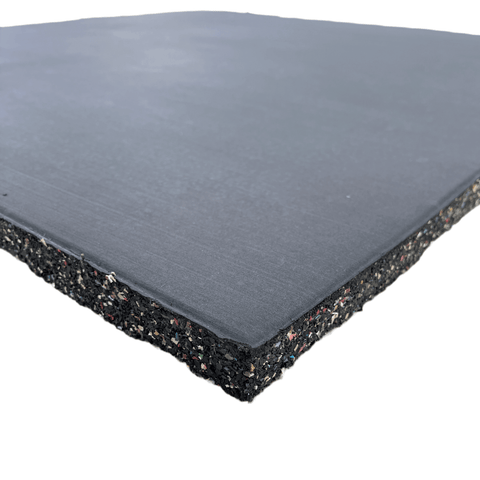 Single 30mm Rubber Gym Flooring Dual Density EPDM Rubber Dense Tile Mat 1m x 1m BLACK | INSOURCE