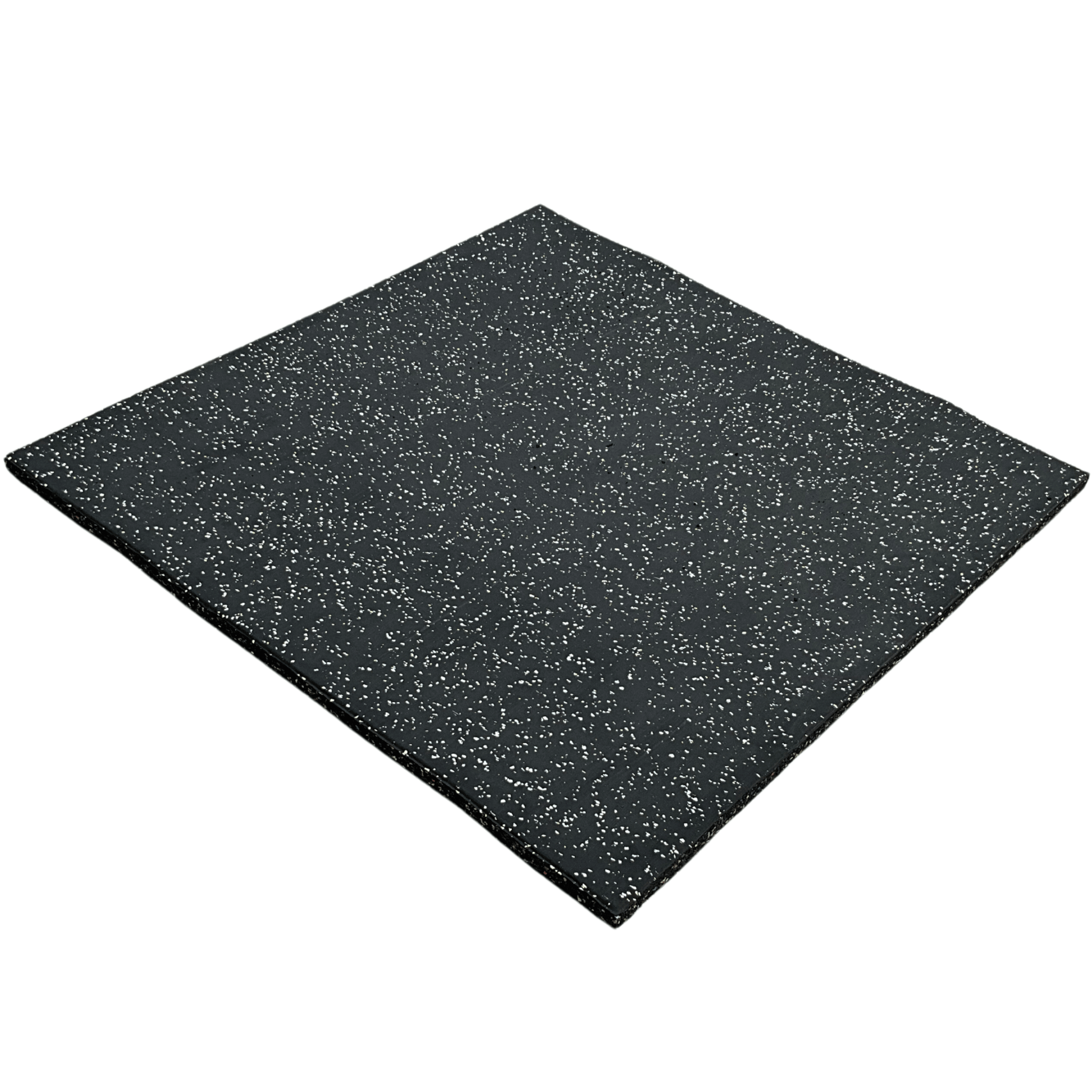 Single 30mm Rubber Gym Flooring Dual Density EPDM Rubber Dense Tile Mat 1m x 1m BLACK with WHITE | INSOURCE