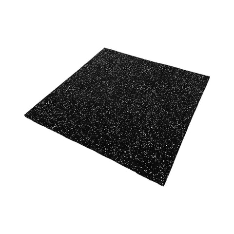 Pack of 50 - 30mm Rubber Gym Flooring Dual Density EPDM Rubber Dense Tile Mat 1m x 1m BLACK with WHITE