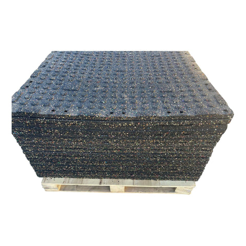 Pack of 18 - 20mm Rubber Gym Flooring Dual Density EPDM Rubber Dense Tile Mat 1m x 1m BLACK | INSOURCE