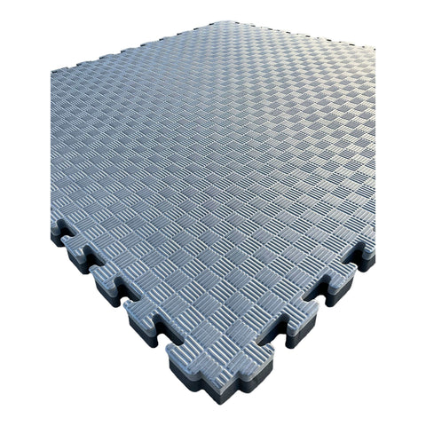 20mm EVA Foam Jigsaw Interlocking Floor Tile Mat 1m x 1m BLACK / GREY | INSOURCE