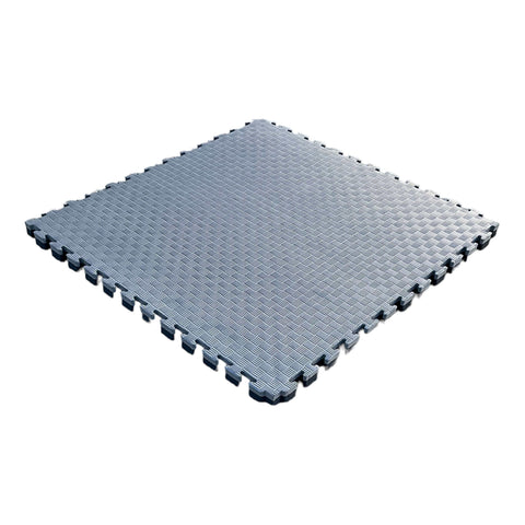 Pack of 5 - 20mm EVA Foam Jigsaw Interlocking Floor Tile Mat 1m x 1m BLACK / GREY
