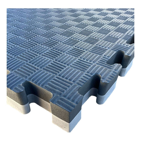 Pack of 50 - 20mm EVA Foam Jigsaw Interlocking Floor Tile Mat 1m x 1m BLACK / GREY