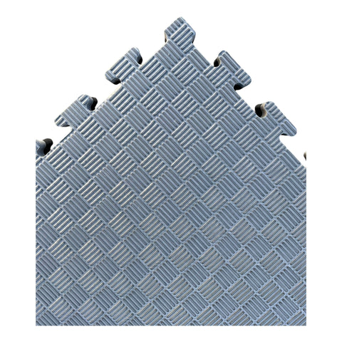 20mm EVA Foam Jigsaw Interlocking Floor Tile Mat 1m x 1m BLACK / GREY | INSOURCE