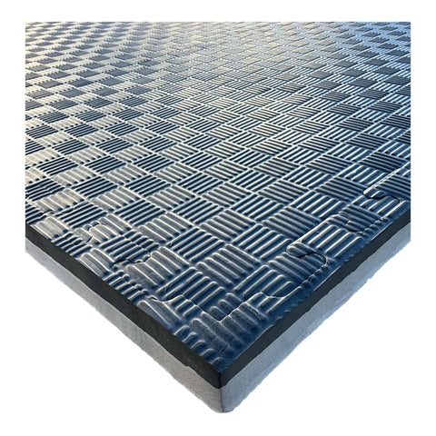 Pack of 100 - 40mm EVA Foam Jigsaw Interlocking Floor Tile Mat 1m x 1m BLACK / GREY