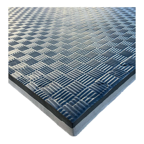 Pack of 10 - 40mm EVA Foam Jigsaw Interlocking Floor Tile Mat 1m x 1m BLACK / GREY