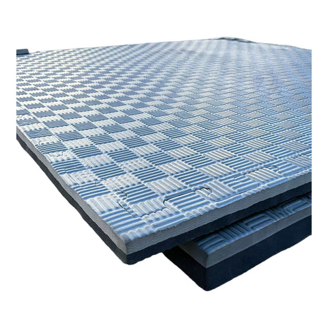 Pack of 5 - 40mm EVA Foam Jigsaw Interlocking Floor Tile Mat 1m x 1m BLACK / GREY
