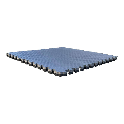 Pack of 10 - 20mm EVA Foam Jigsaw Interlocking Floor Tile Mat 1m x 1m BLACK / GREY