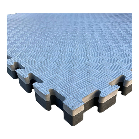 Pack of 50 - 40mm EVA Foam Jigsaw Interlocking Floor Tile Mat 1m x 1m BLACK / GREY