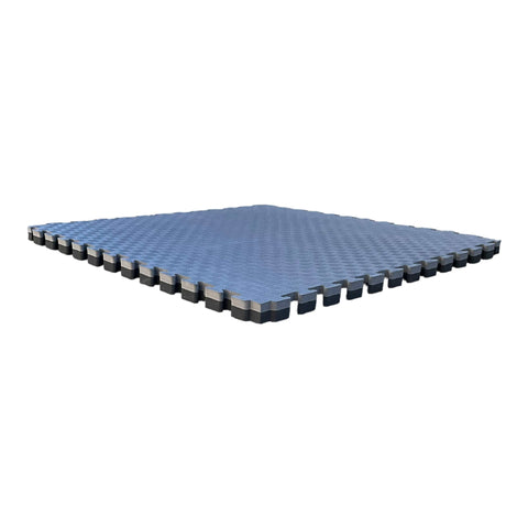 Pack of 100 - 40mm EVA Foam Jigsaw Interlocking Floor Tile Mat 1m x 1m BLACK / GREY