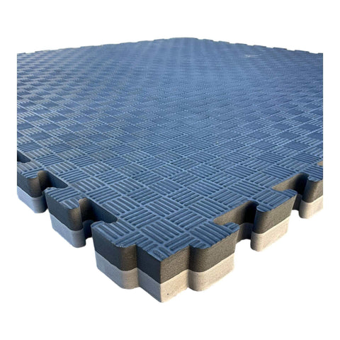 Pack of 100 - 40mm EVA Foam Jigsaw Interlocking Floor Tile Mat 1m x 1m BLACK / GREY