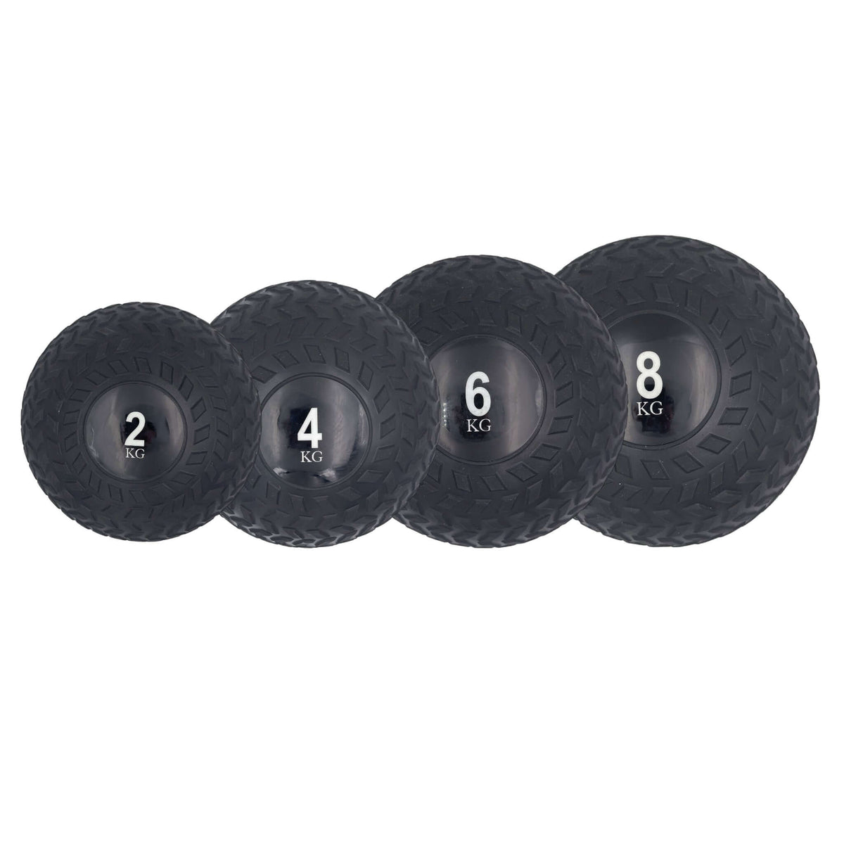 4 Pack of Tyre Thread Slam Balls - 2kg 4kg 6kg 8kg