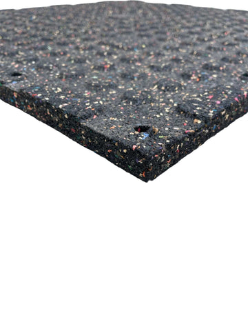 Single 20mm Rubber Gym Flooring Dual Density EPDM Rubber Dense Tile Mat 1m x 1m BLACK