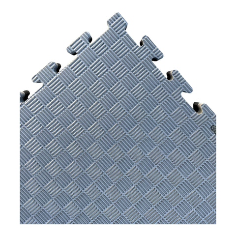 Pack of 20 - 40mm EVA Foam Jigsaw Interlocking Floor Tile Mat 1m x 1m BLACK / GREY | INSOURCE