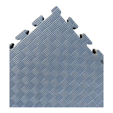 Pack of 10 - 40mm EVA Foam Jigsaw Interlocking Floor Tile Mat 1m x 1m BLACK / GREY