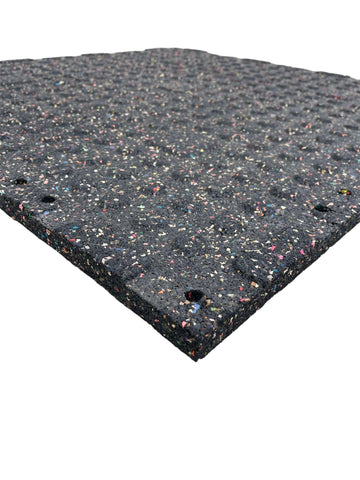 Single 20mm Rubber Gym Flooring Dual Density EPDM Rubber Dense Tile Mat 1m x 1m BLACK