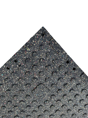20mm Rubber Gym Flooring Dual Density EPDM Rubber Dense Tile Mat 1m x 1m BLACK