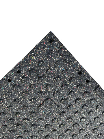 Single 20mm Rubber Gym Flooring Dual Density EPDM Rubber Dense Tile Mat 1m x 1m BLACK