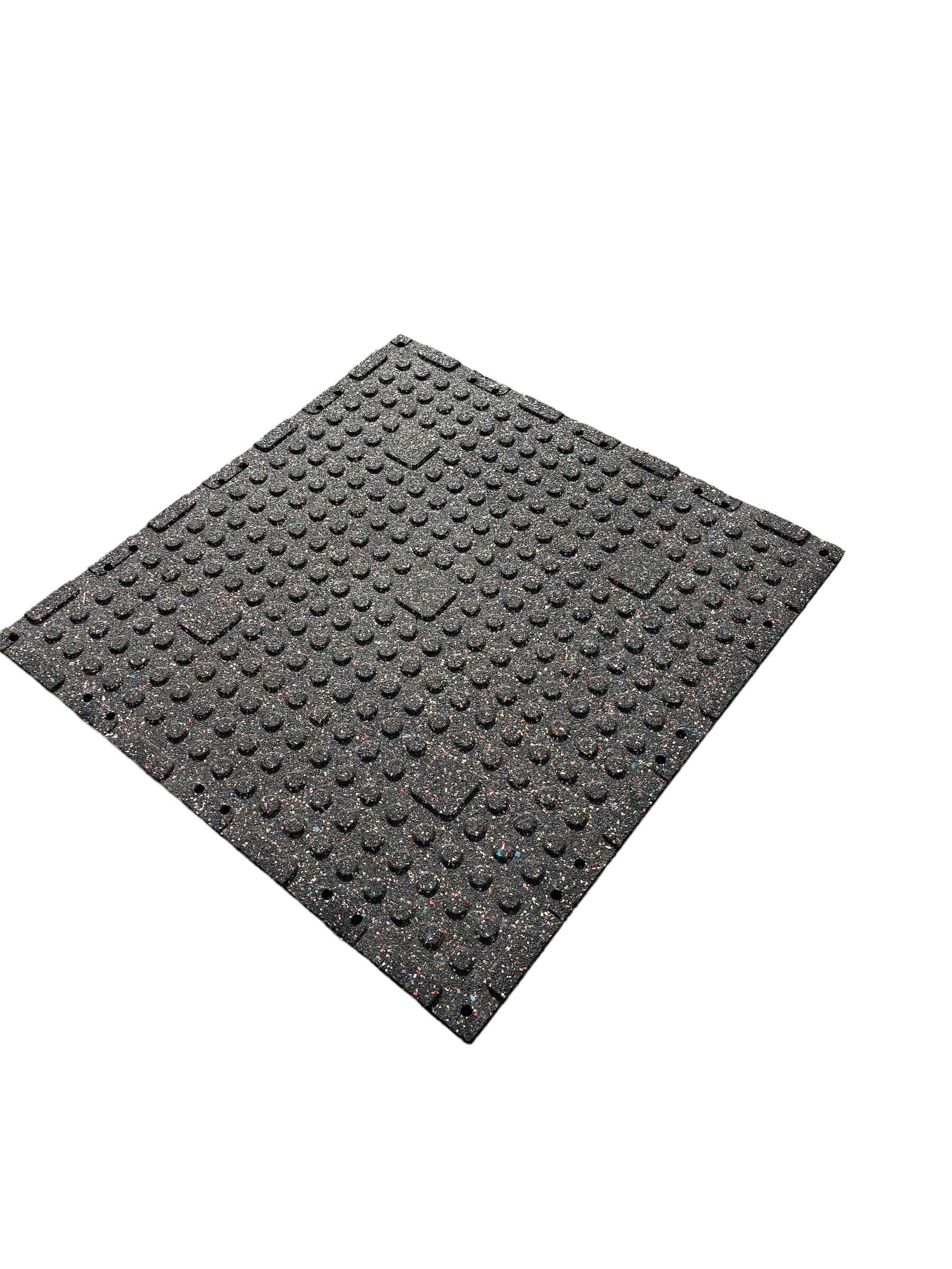 Pack of 50 - 30mm Rubber Gym Flooring Dual Density EPDM Rubber Dense Tile Mat 1m x 1m BLACK with WHITE | INSOURCE