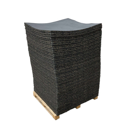 Pack of 100 - 30mm Rubber Gym Flooring Dual Density EPDM Rubber Dense Tile Mat 1m x 1m BLACK