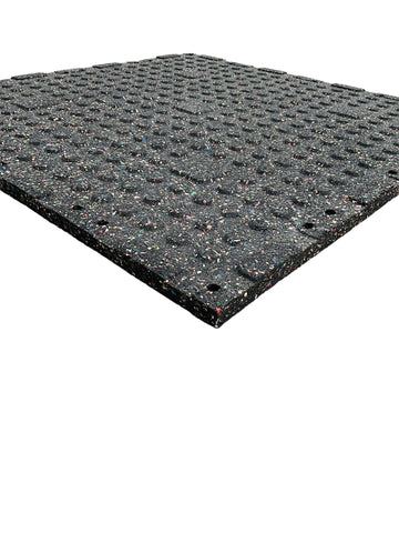 Pack of 3 - 20mm Rubber Gym Flooring Dual Density EPDM Rubber Dense Tile Mat 1m x 1m 1m x 1m BLACK | INSOURCE