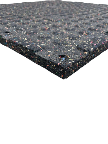 Pack of 18 - 30mm Rubber Gym Flooring Dual Density EPDM Rubber Dense Tile Mat 1m x 1m BLACK