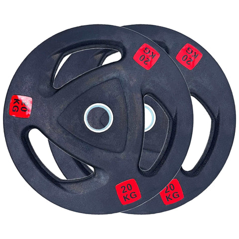 157.5kg Rubber Coated Type-A Tri-Grip Weight Plates and Barbell Bundles | Tri Grip Rubber Plates | INSOURCE
