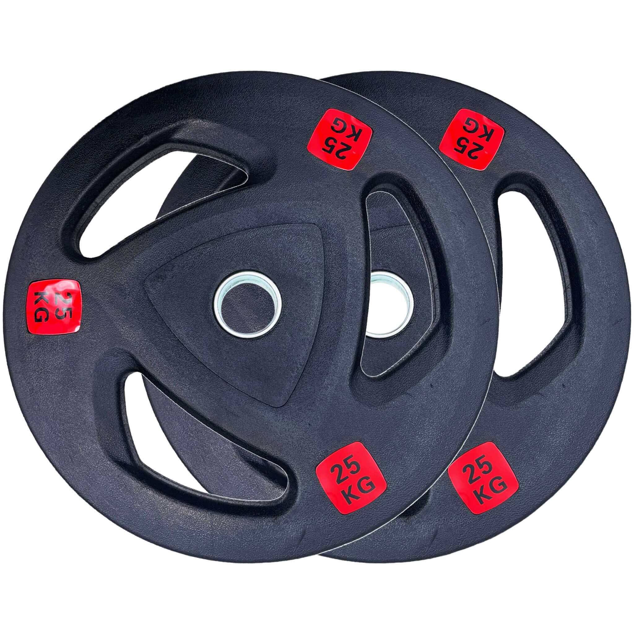 157.5kg Rubber Coated Type-A Tri-Grip Weight Plates and Barbell Bundles | Tri Grip Rubber Plates | INSOURCE